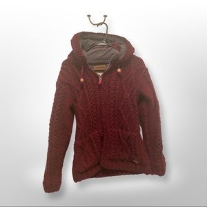 Laundromat wool fleece lined zip up sweater